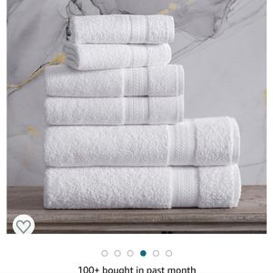 6 Piece Towel Set, 2 Bath Towels 2 Hand Towels 2 Washcloths, Soft and Ab…